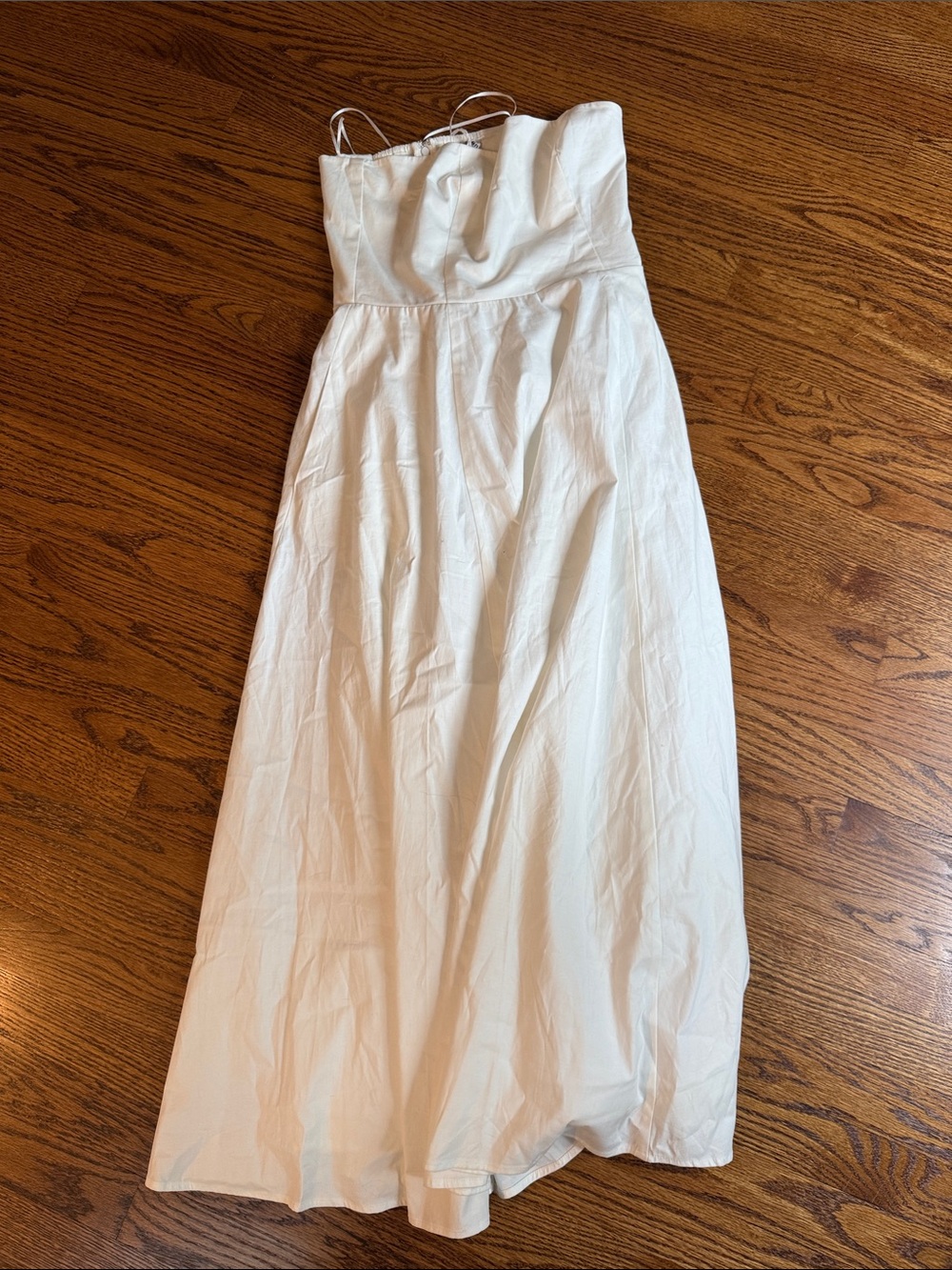 Reformation White Strapless Maxi with Removable Thin Straps